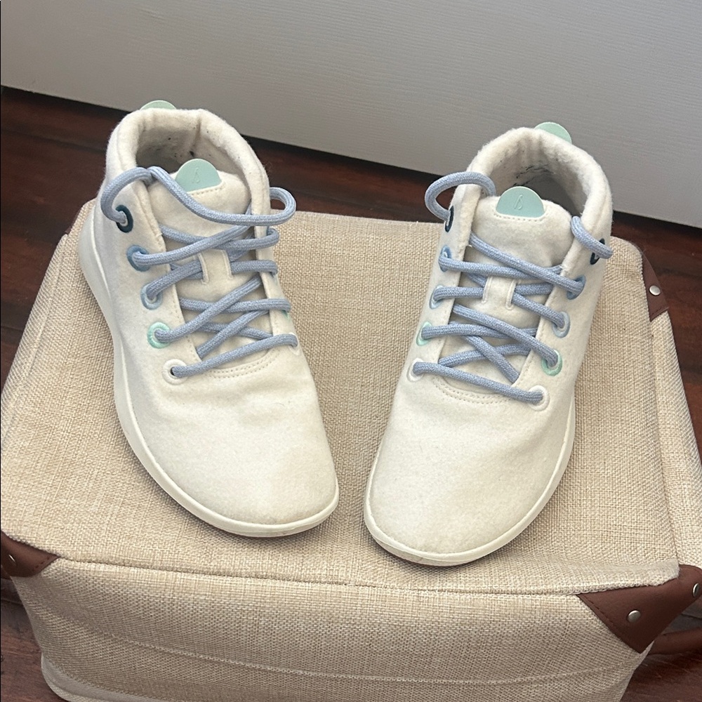 Allbirds Cream Sneakers with Light Blue Accents